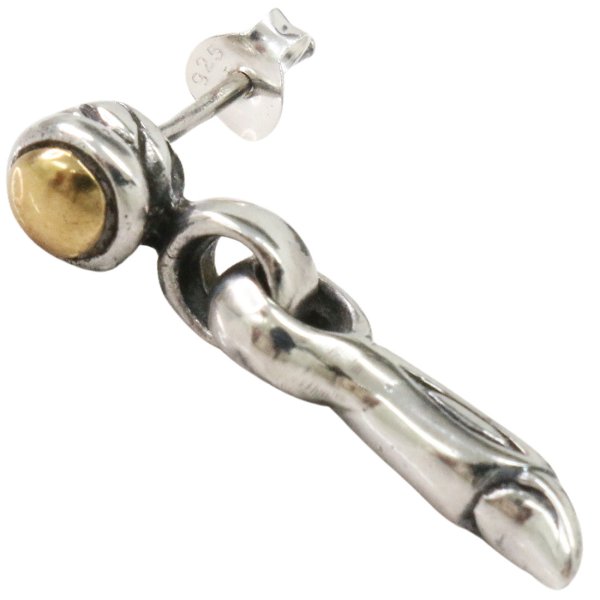 画像7: メンズピアス  シルバーアクセサリー  シルバーピアス  バラ売り 片耳のみ  シャープでキレイめハードな横顔に シルク リンク  メンズ アクセサリー ピアス クロス 十字架  (7)