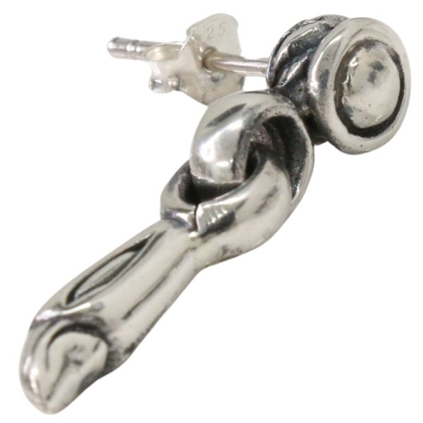 画像6: メンズピアス  シルバーアクセサリー  シルバーピアス  バラ売り 片耳のみ  シャープでキレイめハードな横顔に シルク リンク  メンズ アクセサリー ピアス クロス 十字架  (6)