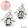 画像1: 【メンズピアス】ピアス【シルバーアクセサリー】【シルバーピアス】レディース　●バラ売り（片耳のみ）■シャープでキレイめハードな横顔に！ジルコニア【 メンズ｜アクセサリー｜ピアス｜クロス・十字架｜フレア・リリー・百合・ユリの紋章｜ナイフ｜剣 】 (1)