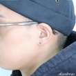 画像2: 【メンズピアス】ピアス【シルバーアクセサリー】【シルバーピアス】レディース　●バラ売り（片耳のみ）■シャープでキレイめハードな横顔に！ジルコニア【 メンズ｜アクセサリー｜ピアス｜クロス・十字架｜フレア・リリー・百合・ユリの紋章｜ナイフ｜剣 】 (2)