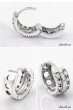 画像2: ジルコニア リング シルバー９２５  フープピアス ピアス メンズ レディース イヤリング アクセサリー フープ２連 シルバー９２５ 片方ピアス メンズ レディース 12mm (2)