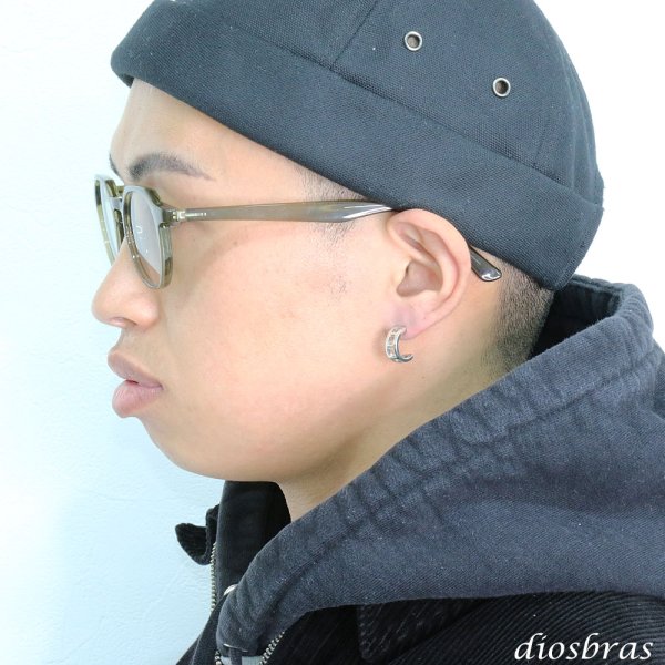 画像3: フープピアス  リング ピアス シルバーエッジ ハーフピアス カット ９２５ ピアス メンズ レディース フープ 本物シルバー９２５ 片方ピアス メンズ レディース  15mm (3)