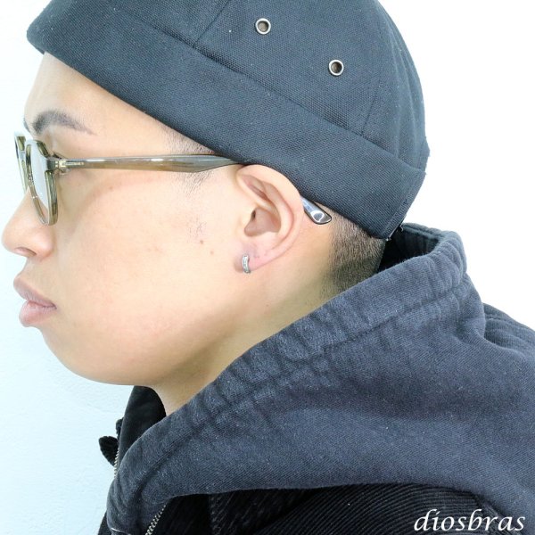 画像3: ジルコニア ハーフリング シルバー９２５ ピアス メンズ レディース ワンポイント イヤリング アクセサリー フープ ライン 本物シルバー９２５ 片方ピアス メンズ レディース 中 (3)