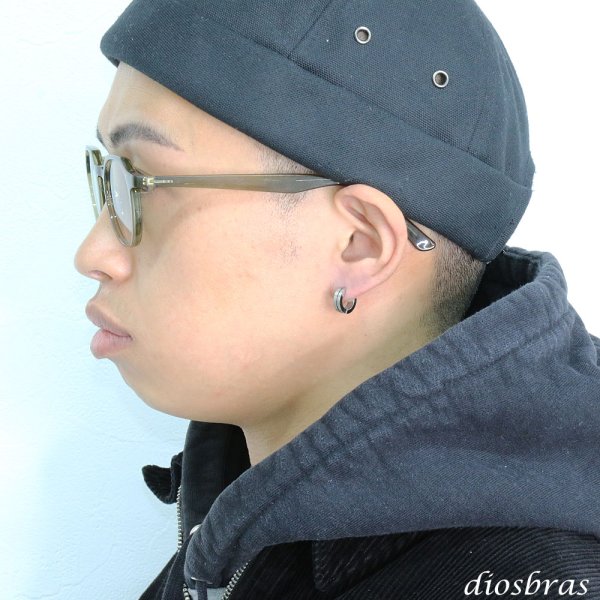 画像3: ステンレス フープピアス シルバー 金属アレルギー対応 メタル素材 シンプル 小さめ フープ ループ リング 輪っか ピアス  メンズ アクセサリー レディース 中折れ式 13mm (3)