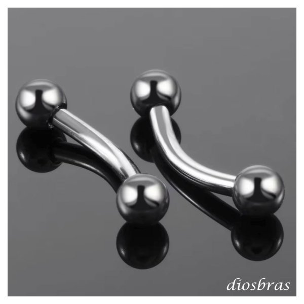 画像3: バナナバーベル  ボディーピアス ステンレス メンズ 16G 16ゲージ 鼻ピアス　軟骨ピアス つけっぱなし トラガス 軟骨ピアス ボディーピアス 耳たぶ 舌ピ へそピアス インダストリアル ファーストピアス セカンドピアス (3)