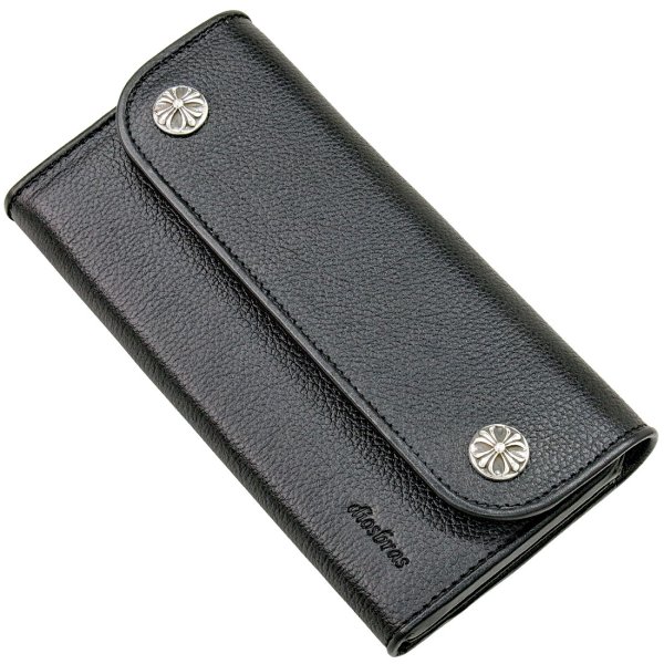 画像11: 長財布 クロス トラッカーウォレット シルバー925製 コンチョ 十字架 レザーウォレット 革財布 本革 レザー シュリンクレザー かぶせ財布 ウォレット ハンドメイド 牛革 レディース おしゃれ スリム メンズ長財布  男性 女性 メンズ財布 ファスナー カード収納 大容量 (11)