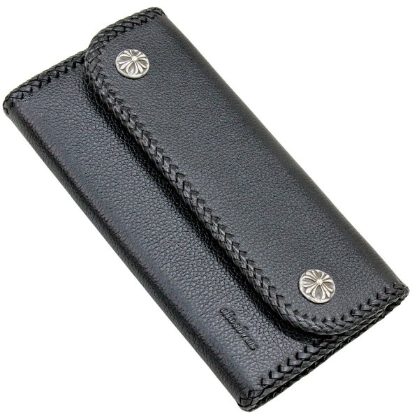 画像12: 長財布 クロス トラッカーウォレット シルバー925製 コンチョ 十字架 レザーウォレット 革財布 本革 レザー シュリンクレザー かぶせ財布 ウォレット ハンドメイド 牛革 レディース おしゃれ スリム メンズ長財布  男性 女性 メンズ財布 ファスナー カード収納 大容量 (12)