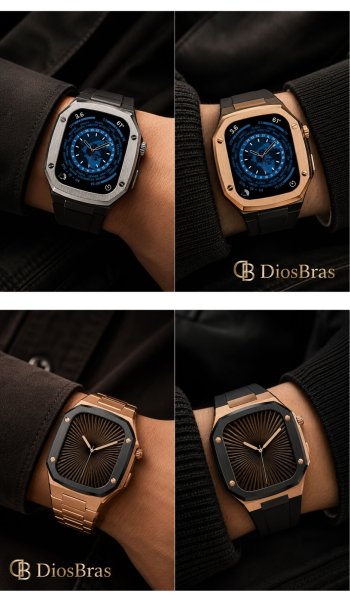 画像3: apple watch アップルウォッチ  バンド ステンレス ケース　カバー 一体型 バンド ラバー 高級ベルト ケースバンド メンズ ベルト ステンレス 44mm 40mm 41mm 45mm 一体型 おしゃれ 腕時計 プレゼント クロコダイル レザーストラップ  Series4/5/6/7/8/9/10/SE (3)
