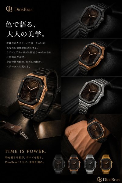 画像2: apple watch アップルウォッチ  バンド ステンレス ケース　カバー 一体型 バンド ラバー 高級ベルト ケースバンド メンズ ベルト ステンレス 44mm 40mm 41mm 45mm 46mm 42mm 一体型 おしゃれ 腕時計 プレゼント クロコダイル レザーストラップ  Series4/5/6/7/8/9/10/SE (2)