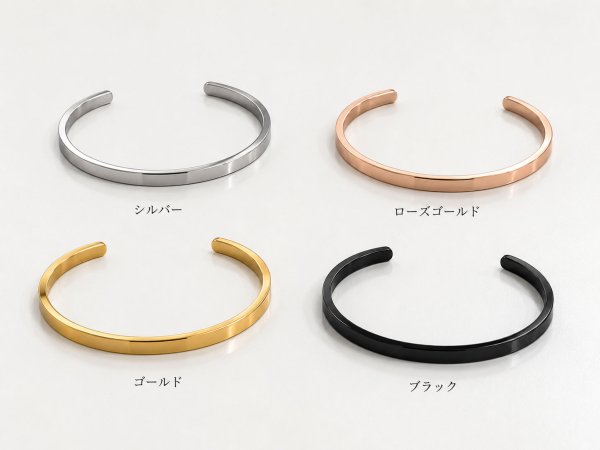 画像5: バングル ステンレス  316L サージカルステンレス プレーン ステンレスブレスレット ステンレスバングル シルバーブレスレット ゴールド シルバー ブラックニッケル   メンズ レディース  ステンレススティール シルバーアクセ (5)