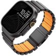 画像12: アップルウォッチ バンド  ベルト apple watch ステンレス バンド 49mm 44mm/45mm/46ｍｍ ULTRA ウルトラ バンド ベルト ラバーバンド 高級  RUBBER おしゃれ マグネットバックル バタフライバックル ブラック オレンジ メンズ  スポーツ　シリコン   6 /7/8/ULTRA/SE (12)