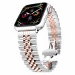画像16: アップルウォッチ バンド  ベルト apple watch ステンレス バンド 49mm 44mm/45mm/46ｍｍ ULTRA ウルトラ バンド ベルト  高級  バタフライバックル ブラック オレンジ メンズ  スポーツ   6 /7/8/9/10/11/ULTRA/SE ステンレススチール (16)