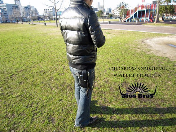 画像4: 【diosbras-ディオブラス-】バイカーズウォレットホルダー本革サドルレザーカービングシンプルホルダー　【CG】 (4)