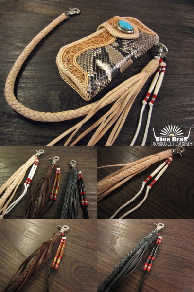 画像2: 【diosbras-ディオブラス】プレミアムカスタムビーズセット ウォレットチェーン 上質 ウォレットロープ 長財布 財布 ウォレット 本革 レザー ウォレットチェーン 全てに拘った最高アイテム 8本編み込み ハンドメイド レザーチェーン ウォレットレーン 【SA】 (2)