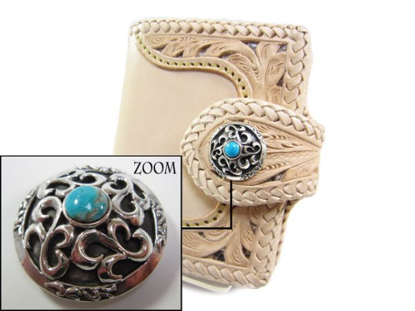 画像6: ターコイズ オニキス M アラベスク コンチョ シルバー925 コンチョ民族 財布 ウォレット メンズ カスタムパーツ ネジ式  diosbras-ディオブラス-  メール便送料無料  品番i&j (6)