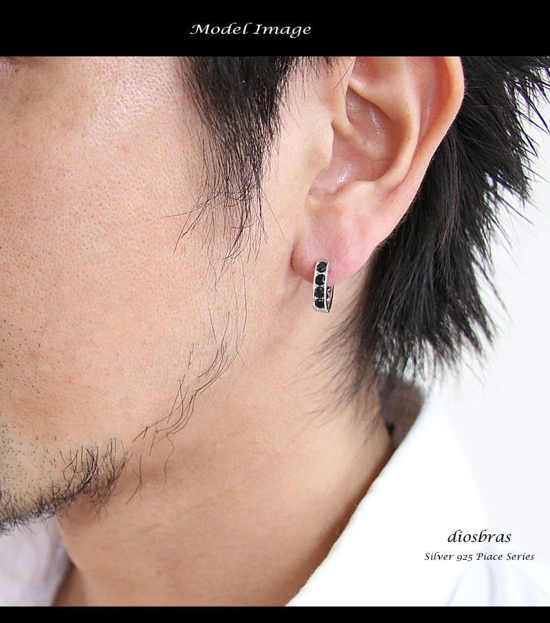 個性的 デザイン シルバー925×ブラス ヘマタイト シルバーピアス