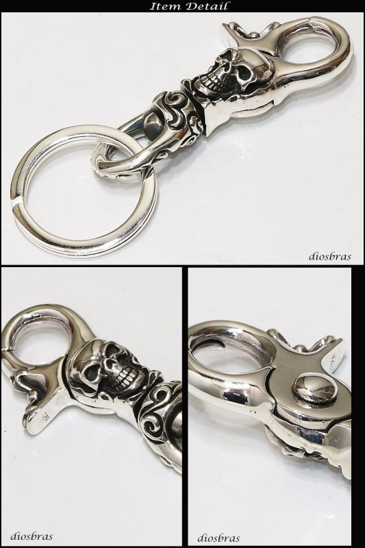 KC-N006)SILVER925 ゴシックヘッドシルバーキーチェーン メンズ