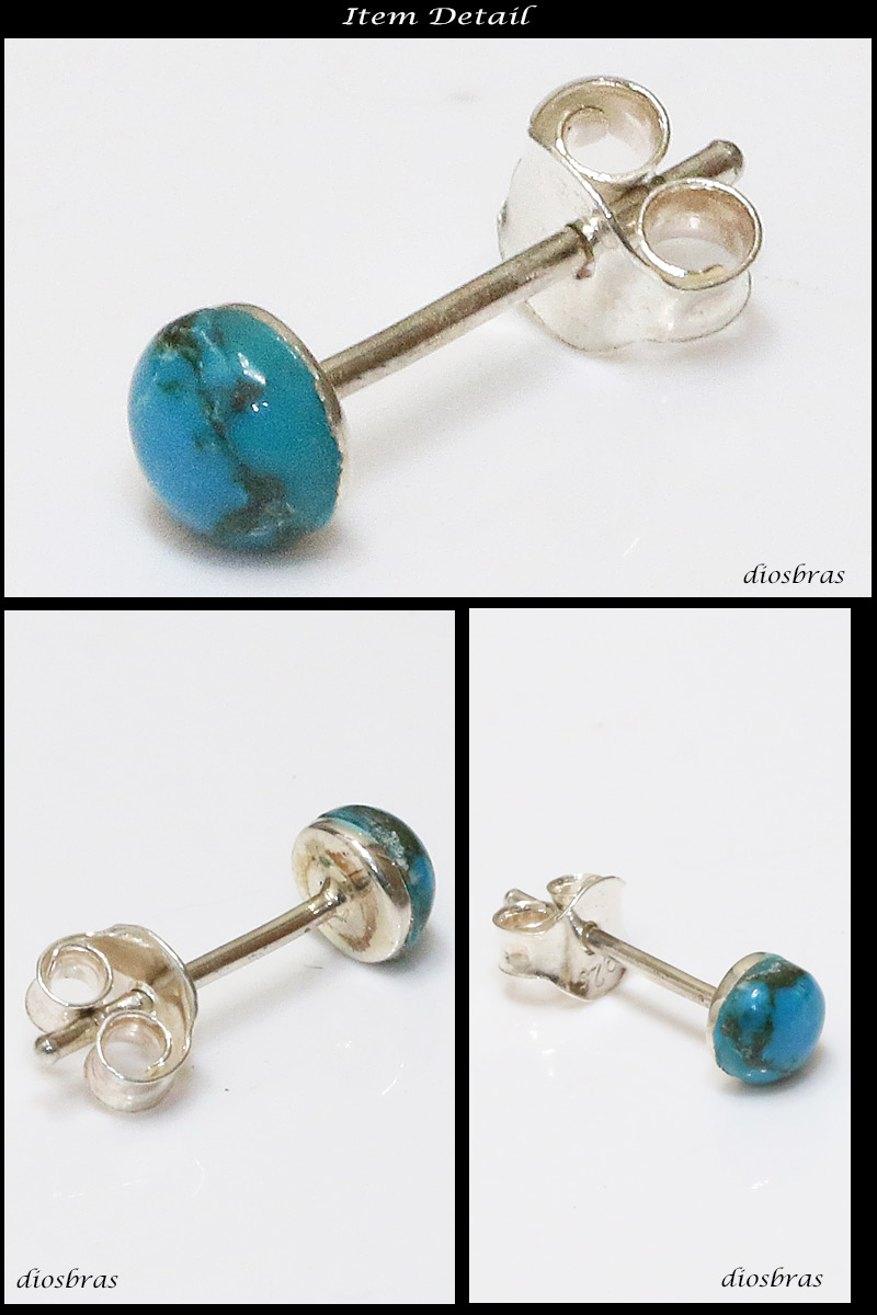 ターコイズ ピアス】 本物シルバー925/ ピアス 片方 トルコ石 ワン ターコイズ ピアス】 本物シルバー925/ ピアス 片方 トルコ石 ワン