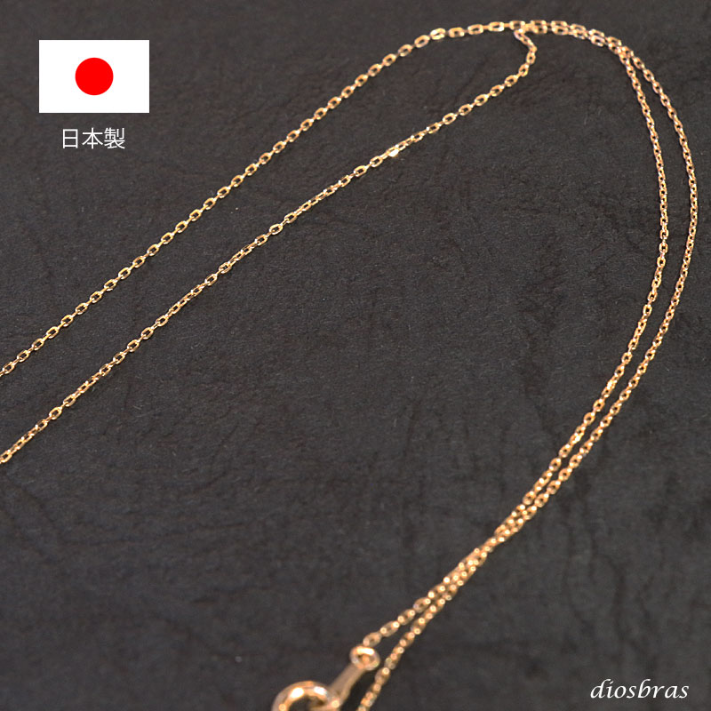 k18ネックレス　4面ダイヤカットあずきチェーンネックレス　18金　18k