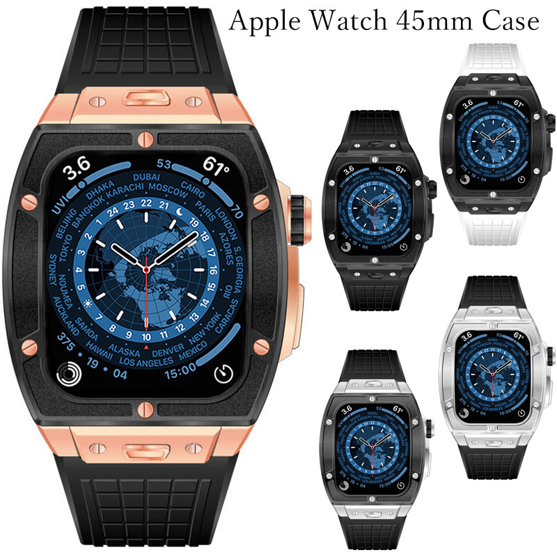 apple watch アップルウォッチ ステンレス ケース バンド ラバー 高級